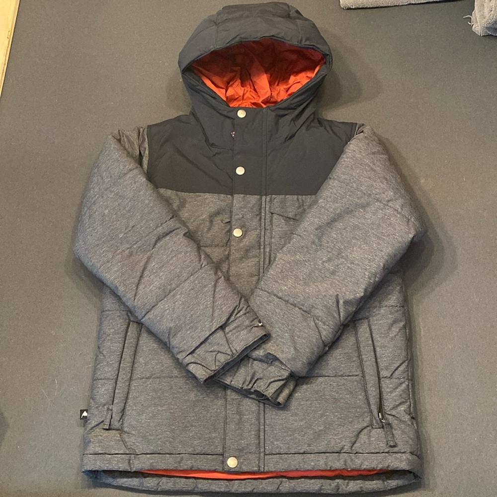 BURTON, Boys Barnone Jacket, Size MEDIUM (8/10), Dark Grey and Black